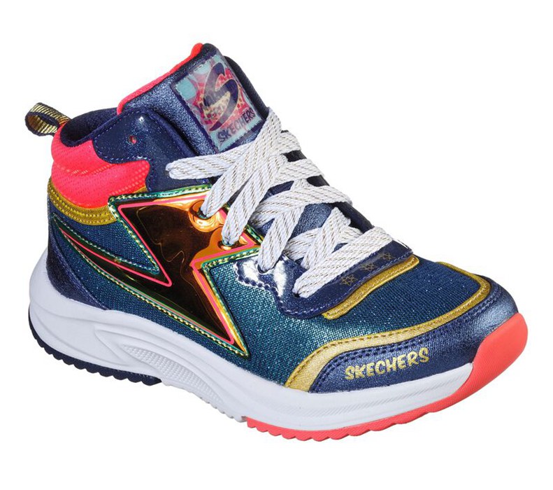 Skechers Flickor Marinblå/Korall Sneakers - Speed Runner - Fearless Darling - Sverige (WBRQS-5648)